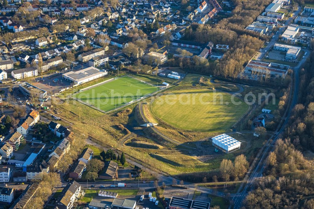 Gladbeck from above - Ensemble of sports grounds of SuS Schwarz Blau Gladbeck e.V in Gladbeck in the state of North Rhine-Westphalia
