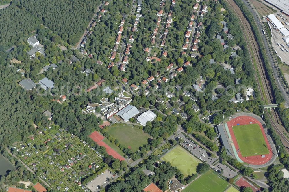 Berlin from above - Ensemble of sports grounds Tennis-Club SCC Berlin e.V., Mommsenstadion and Verein fuer Koerperkultur 1901 in Berlin