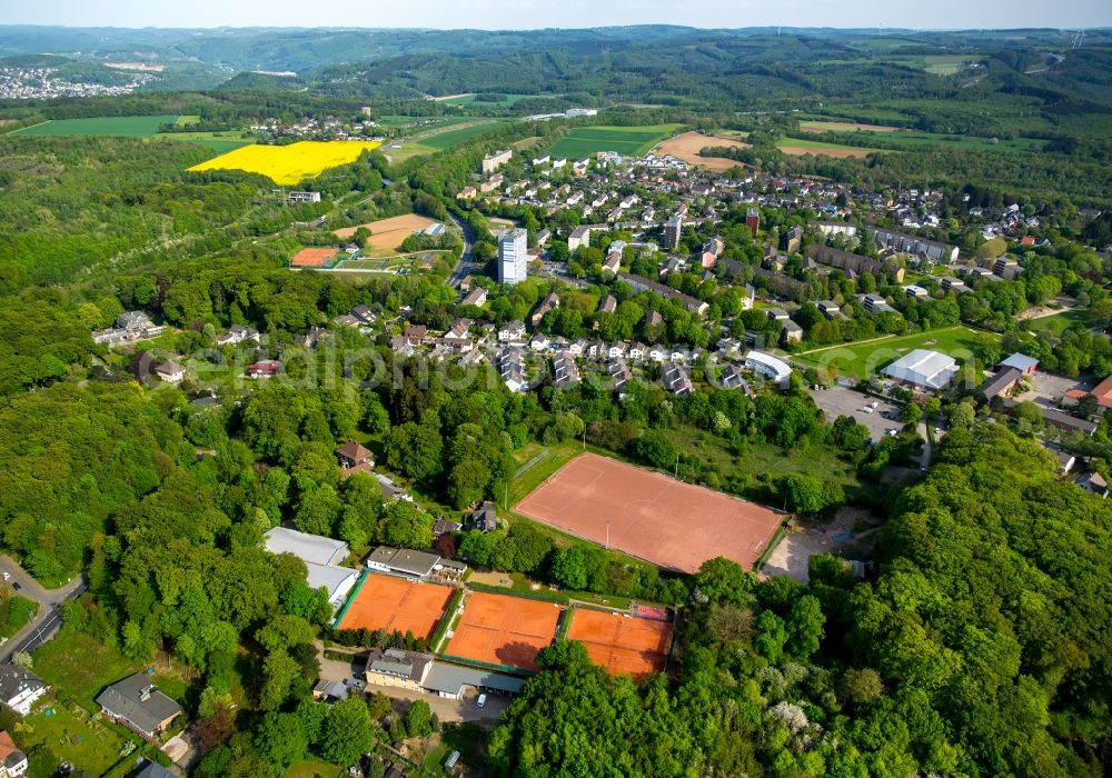 Aerial image Hagen - Sports grounds and facilities of tennis club Blau-Gold e.V. and football pitch of Hagen 1911 in Hagen in the state of North Rhine-Westphalia