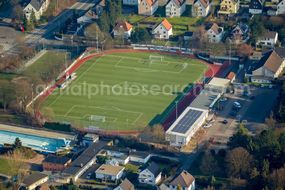 Aerial photograph Sprockhövel - Ensemble of sports grounds of TSG 1881 Sprockhoevel e.V. in Sprockhoevel in the state of North Rhine-Westphalia