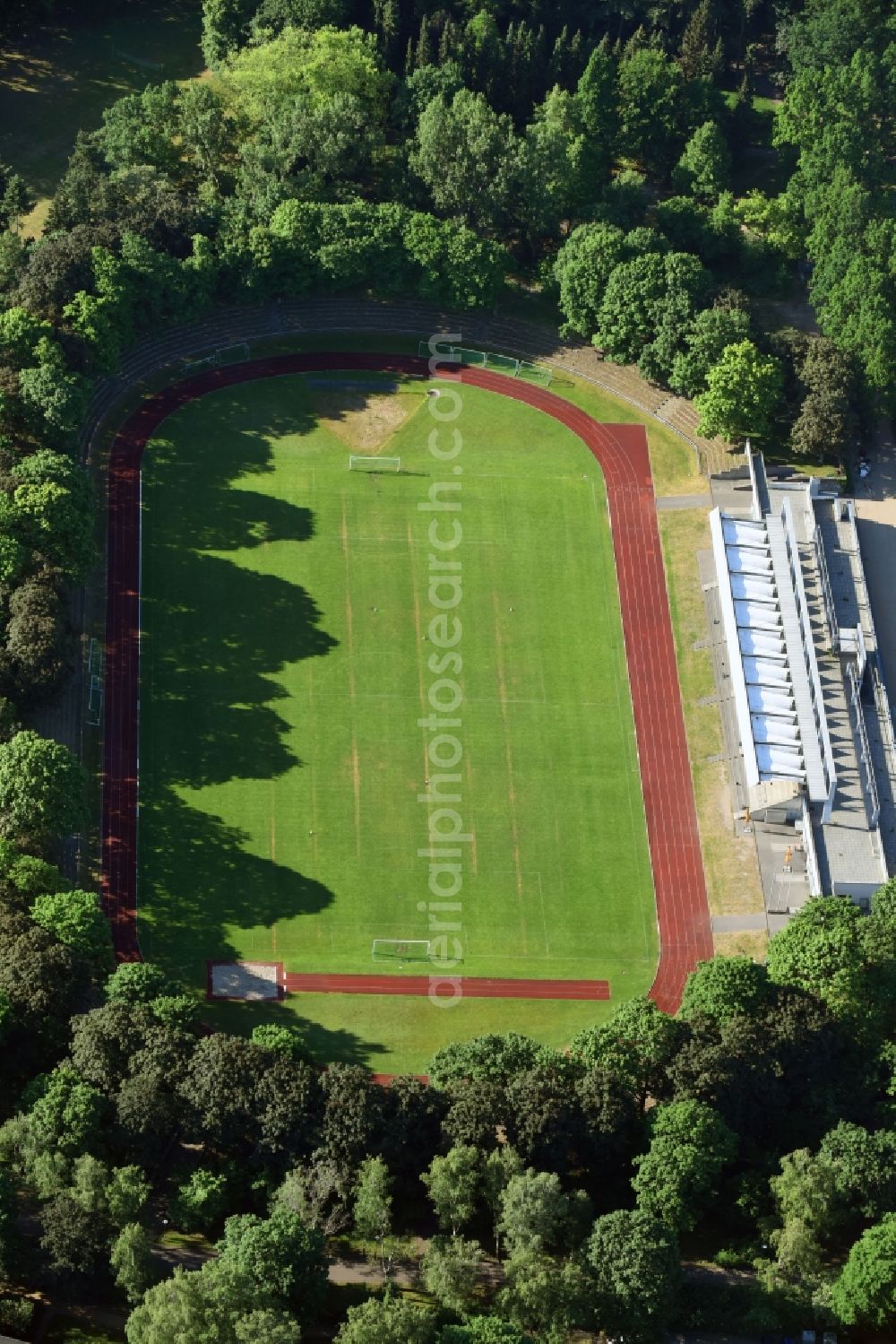 Berlin from above - Ensemble of sports grounds TSV Mariendorf 1897 e. V. on Rixdorfer Str in the district Mariendorf in Berlin, Germany