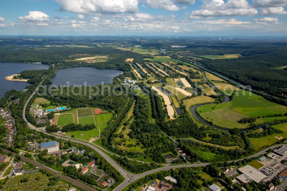 Aerial image Haltern am See - Ensemble of sports grounds TuS in Haltern am See in the state North Rhine-Westphalia