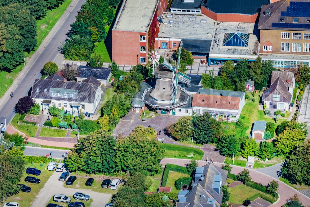 Norderney from above - Ensemble of sports grounds TuS Norderney e.V. on street An der Muehle in Norderney in the state Lower Saxony, Germany