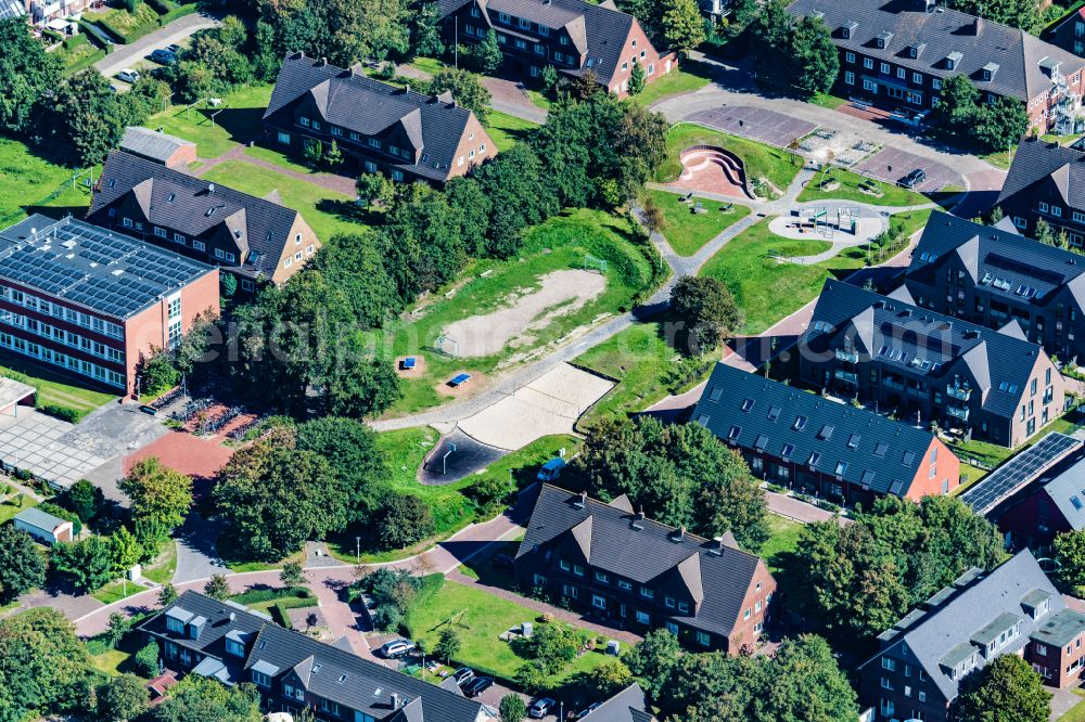 Norderney from the bird's eye view: Ensemble of sports grounds TuS Norderney e.V. on street An der Muehle in Norderney in the state Lower Saxony, Germany