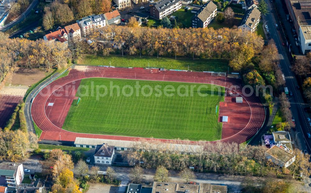 Aerial image Witten - Ensemble of sports grounds of VfB Annen 19 e.V. on Westfalenstrasse in Witten in the state North Rhine-Westphalia, Germany