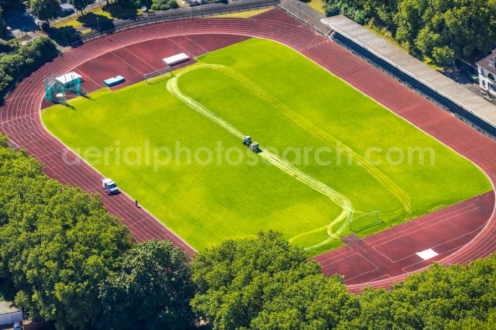 Aerial photograph Witten - Ensemble of sports grounds of VfB Annen 19 e.V. on Westfalenstrasse in Witten in the state North Rhine-Westphalia, Germany