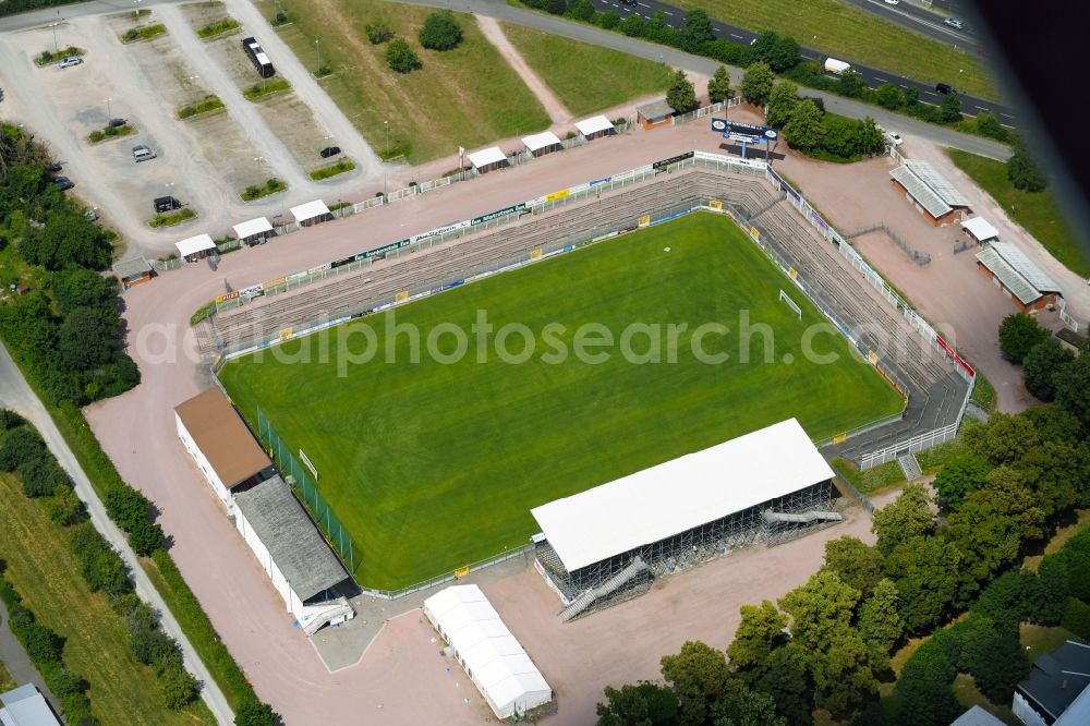 Aschaffenburg from above - Ensemble of sports grounds of SV Viktoria in Aschaffenburg in the state Bavaria, Germany