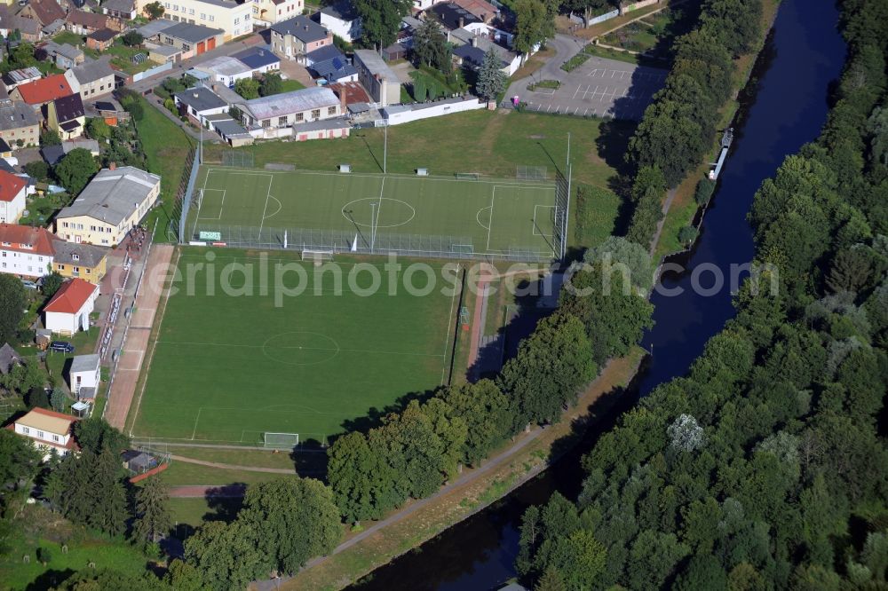 Zehdenick from above - Ensemble of sports grounds in Zehdenick in the state Brandenburg