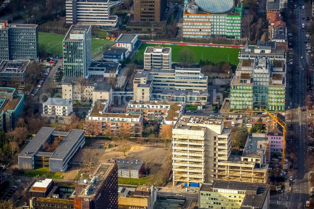 Aerial photograph Düsseldorf - Demolition area of the highrise on Rolandstrasse and Rossstrasse in Duesseldorf in the state of North Rhine-Westphalia