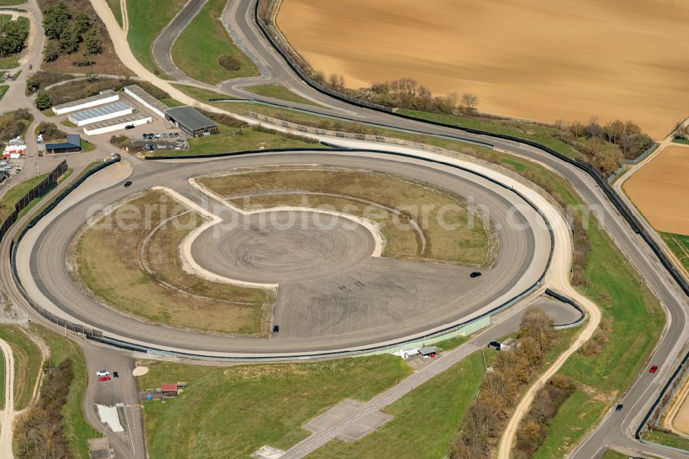 Aerial image Weissach - Development building and office complex of Porsche Entwicklungszentrum in Weissach in the state Baden-Wurttemberg, Germany