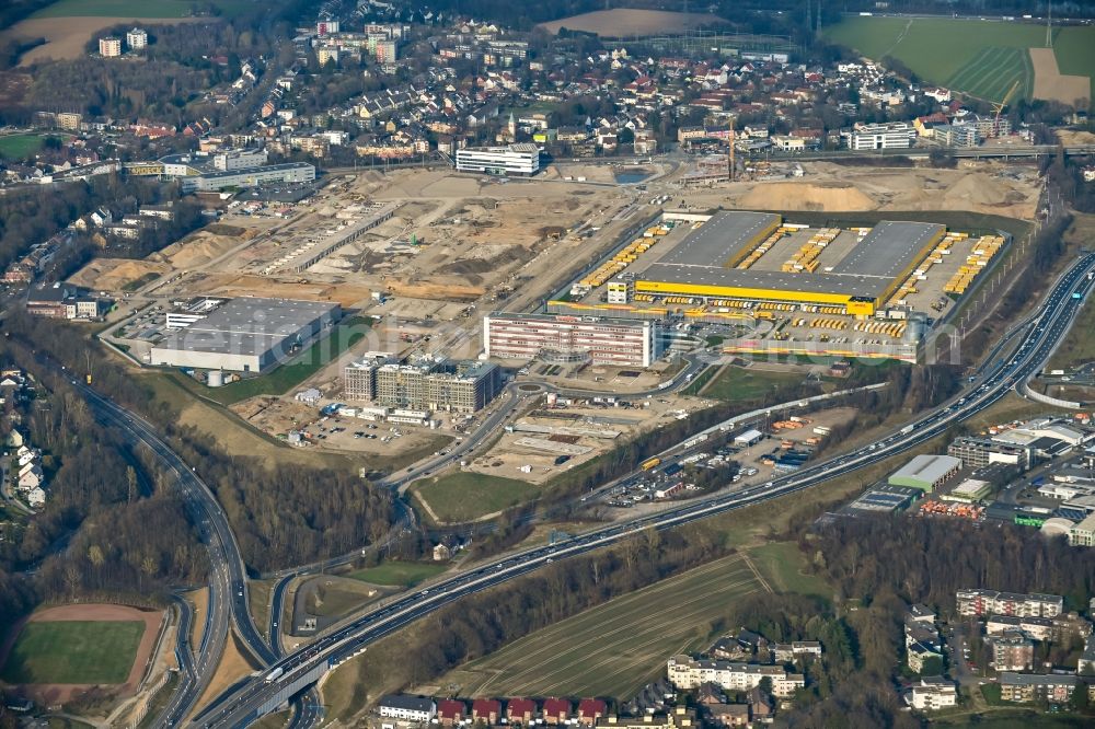 Aerial photograph Bochum - Development area of Areal MARK 51AA?7 on the site of the former Opelwerk in Bochum in the federal state of North Rhine-Westphalia, Germany