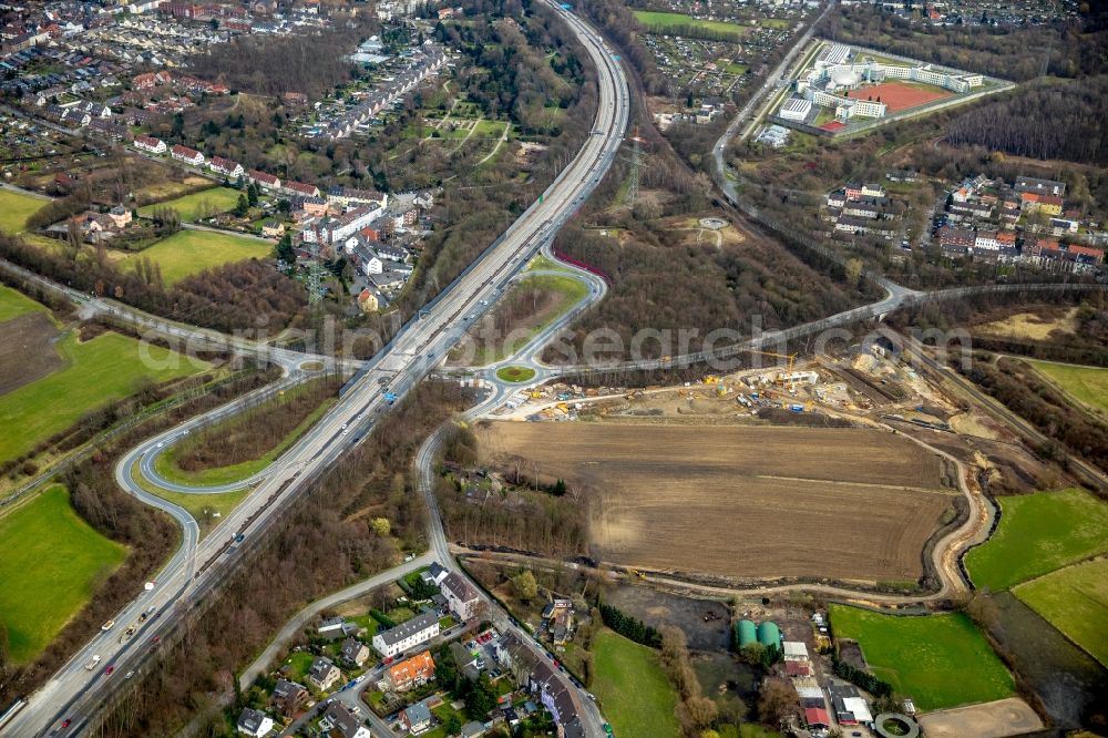 Aerial image Gelsenkirchen - Development area and building land fallow on Altenessener Strasse - Lehrhovebruch in Gelsenkirchen in the state North Rhine-Westphalia, Germany