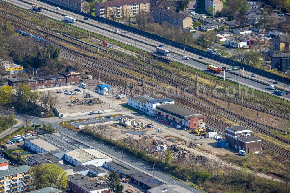 Gelsenkirchen from the bird's eye view: Development area and building land fallow at the Gelsenkirchen Zoo train station on Parallelstrasse in the district Bismarck in Gelsenkirchen at Ruhrgebiet in the state North Rhine-Westphalia, Germany