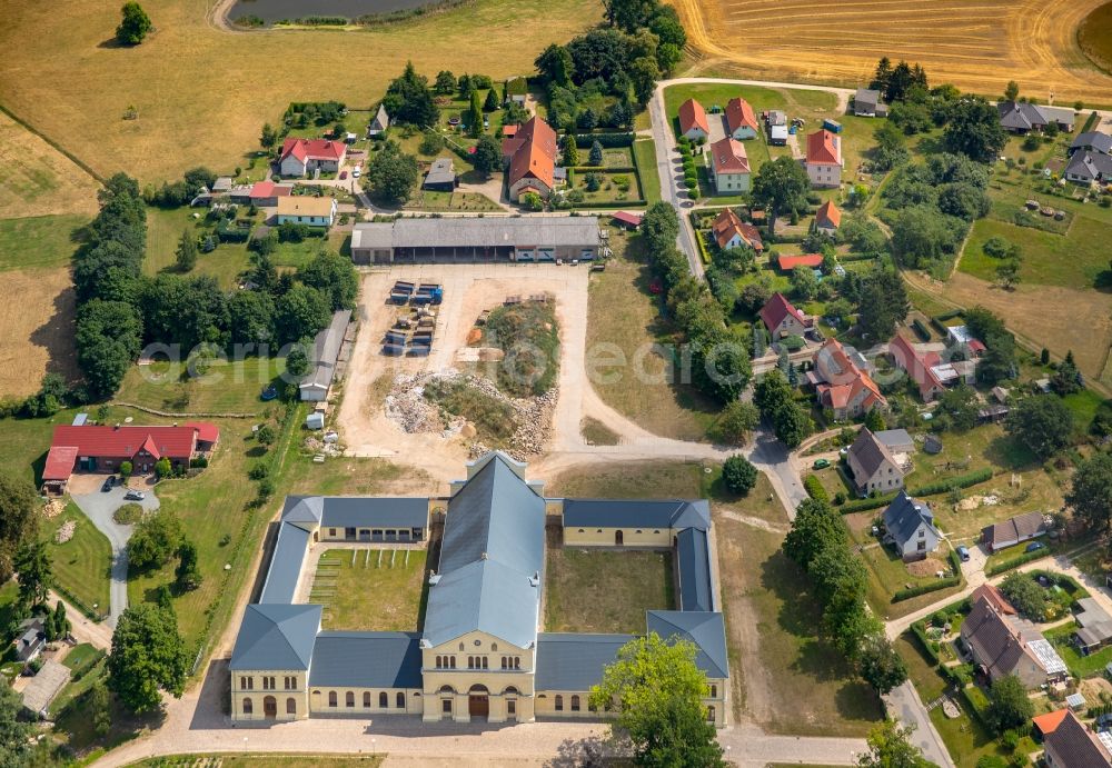 Basedow from the bird's eye view: Development area and building land fallow in Basedow in the state Mecklenburg - Western Pomerania