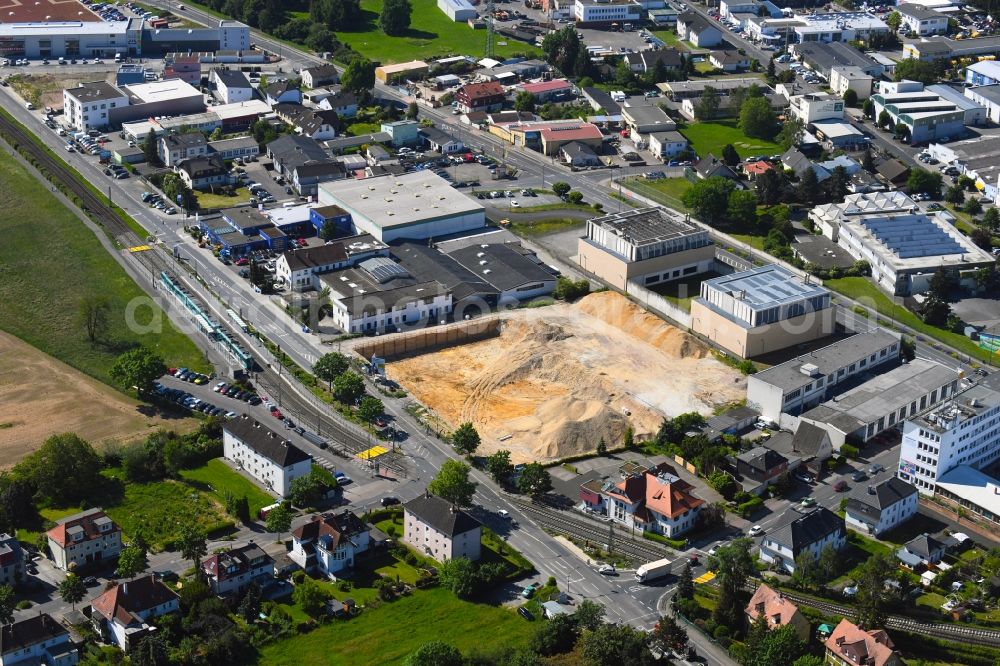 Oberursel (Taunus) from above - Development area and building land fallow at the IBM Datacenter on Gablonzer Strasse in the district Weisskirchen in Oberursel (Taunus) in the state Hesse, Germany