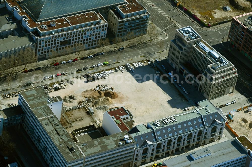 Berlin from above - Development area and building land fallow Breite Strasse corner Scharrenstrasse in the district Mitte in Berlin, Germany