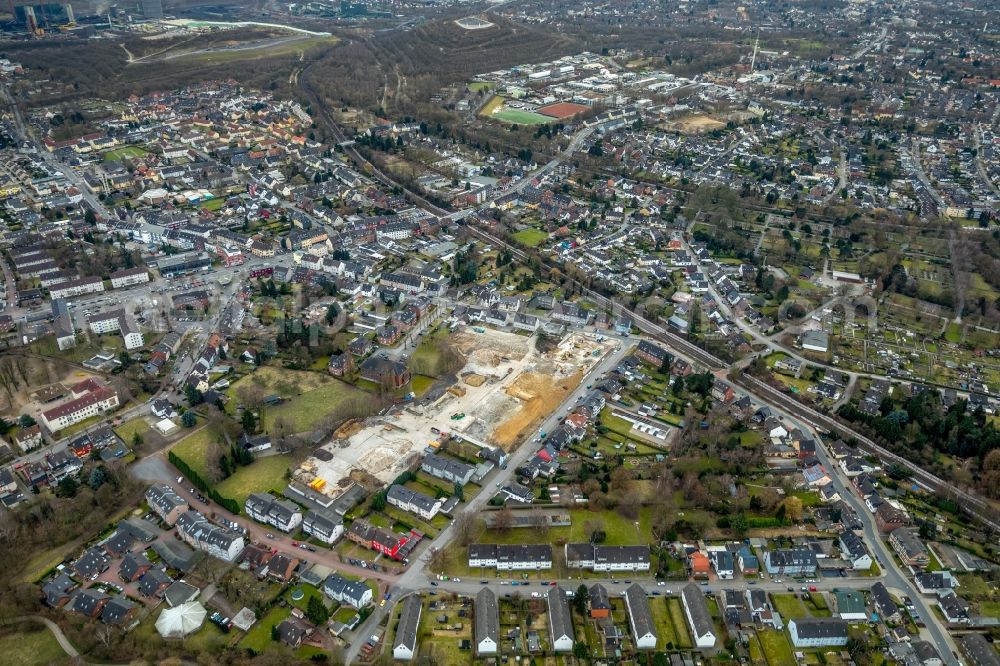 Aerial image Bottrop - Development area and building land fallow on Bergendahlstrasse - Reulstrasse in Bottrop in the state North Rhine-Westphalia, Germany