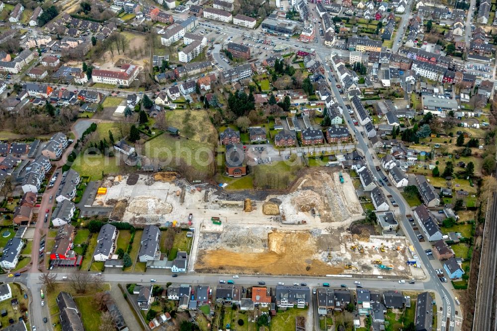 Aerial photograph Bottrop - Development area and building land fallow on Bergendahlstrasse - Reulstrasse in Bottrop in the state North Rhine-Westphalia, Germany