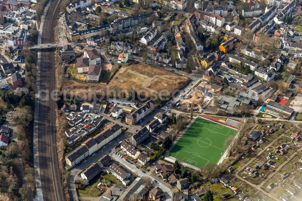 Aerial image Mülheim an der Ruhr - Development area and building land fallow on Scheffelstrasse - Bruchstrasse in Muelheim on the Ruhr in the state North Rhine-Westphalia, Germany