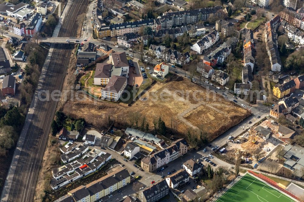 Aerial photograph Mülheim an der Ruhr - Development area and building land fallow on Scheffelstrasse - Bruchstrasse in Muelheim on the Ruhr in the state North Rhine-Westphalia, Germany