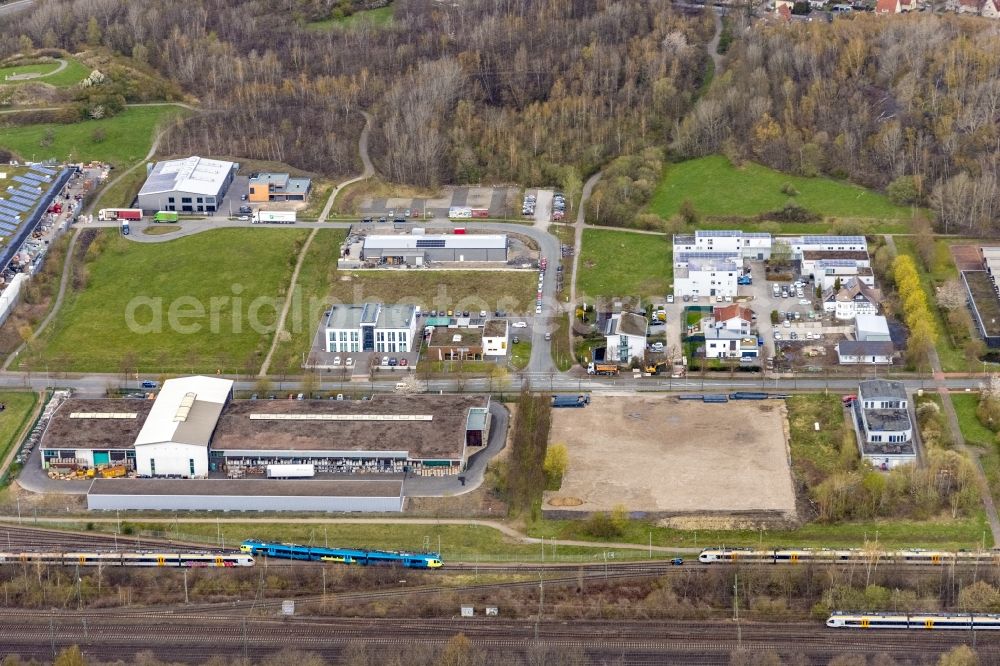 Hamm from the bird's eye view: Development area and building land fallow in the commercial area on Sachsenweg in the district Heessen in Hamm at Ruhrgebiet in the state North Rhine-Westphalia, Germany