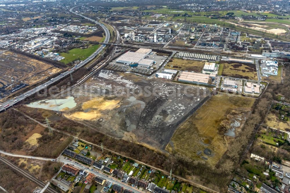 Aerial image Oberhausen - Development area and building land fallow Am Handbruch in Oberhausen in the state North Rhine-Westphalia, Germany