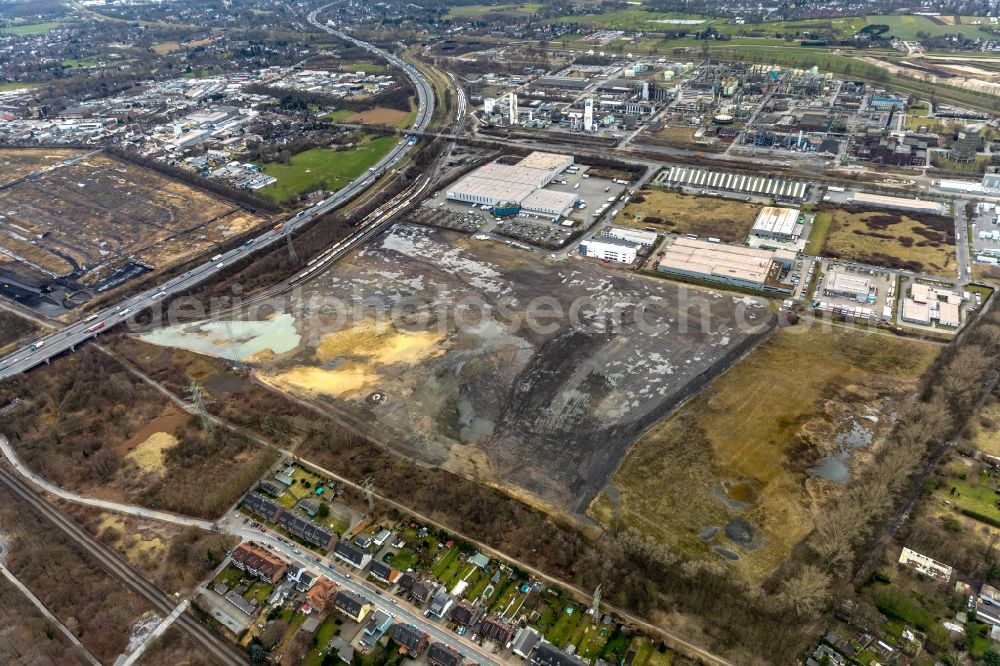 Aerial photograph Oberhausen - Development area and building land fallow Am Handbruch in Oberhausen in the state North Rhine-Westphalia, Germany