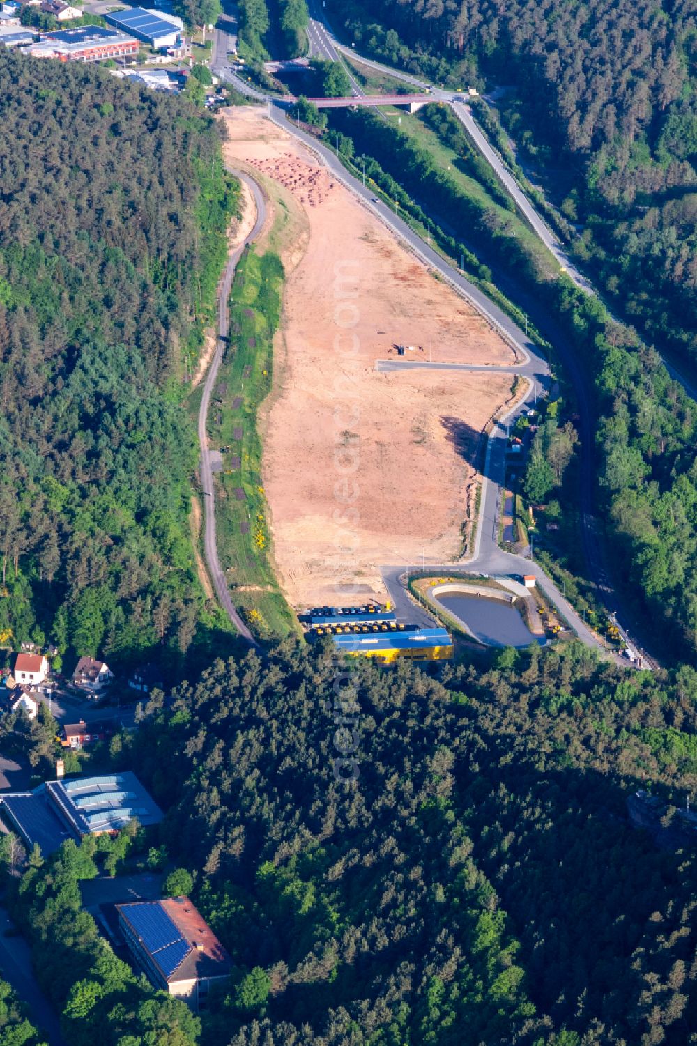 Hauenstein from the bird's eye view: Development area and building land fallow Hauenstein on street Neufeld in Wilgartswiesen in the state Rhineland-Palatinate, Germany