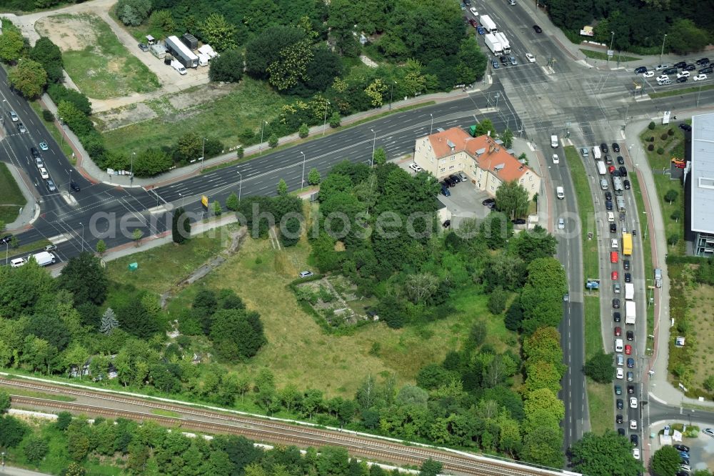 Berlin from the bird's eye view: Development area and building land fallow Koepenicker Strasse - Alt-Biesdorf former Police- Station in Berlin