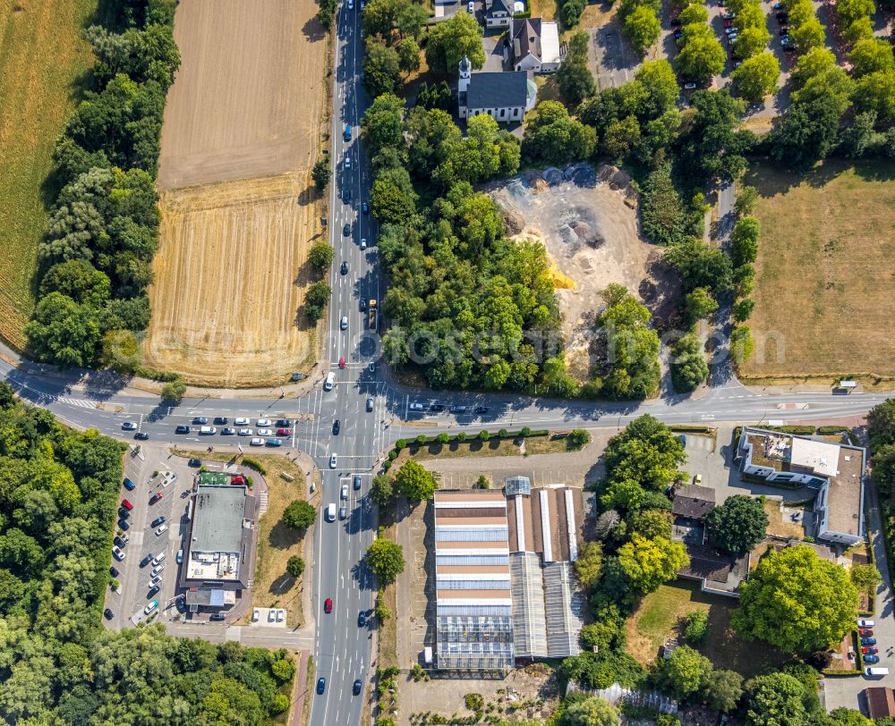 Aerial image Hamm - Development area and building land fallow at the crossroads Ostdorfstrasse - Werler Strasse in Hamm at Ruhrgebiet in the state North Rhine-Westphalia, Germany