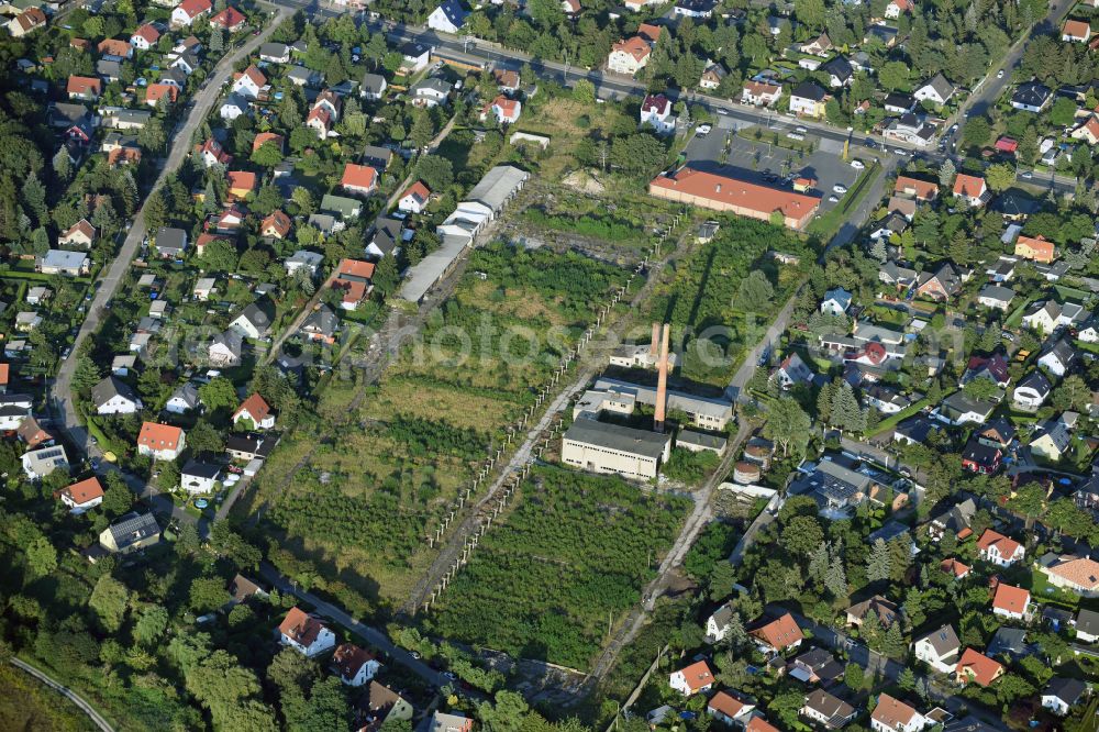 Berlin from the bird's eye view: Development area and building land fallow Lenbachstrasse - Anton-von-Werner-Strasse in the district Kaulsdorf in Berlin, Germany