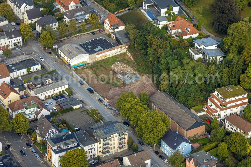 Menden (Sauerland) from the bird's eye view: Development area and building land fallow on Gartenstrasse in Menden (Sauerland) in the Sauerland in the state of North Rhine-Westphalia, Germany