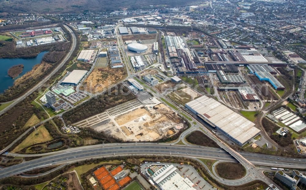 Aerial photograph Düsseldorf - Development area and building land fallow on Theodorstrasse - Am Huelserhof in Duesseldorf in the state North Rhine-Westphalia, Germany