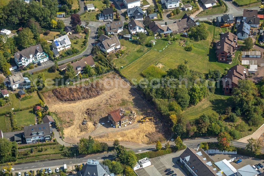 Hilchenbach from above - Development area and building land fallow Im Unteren Marktfeld in Hilchenbach in the state North Rhine-Westphalia, Germany