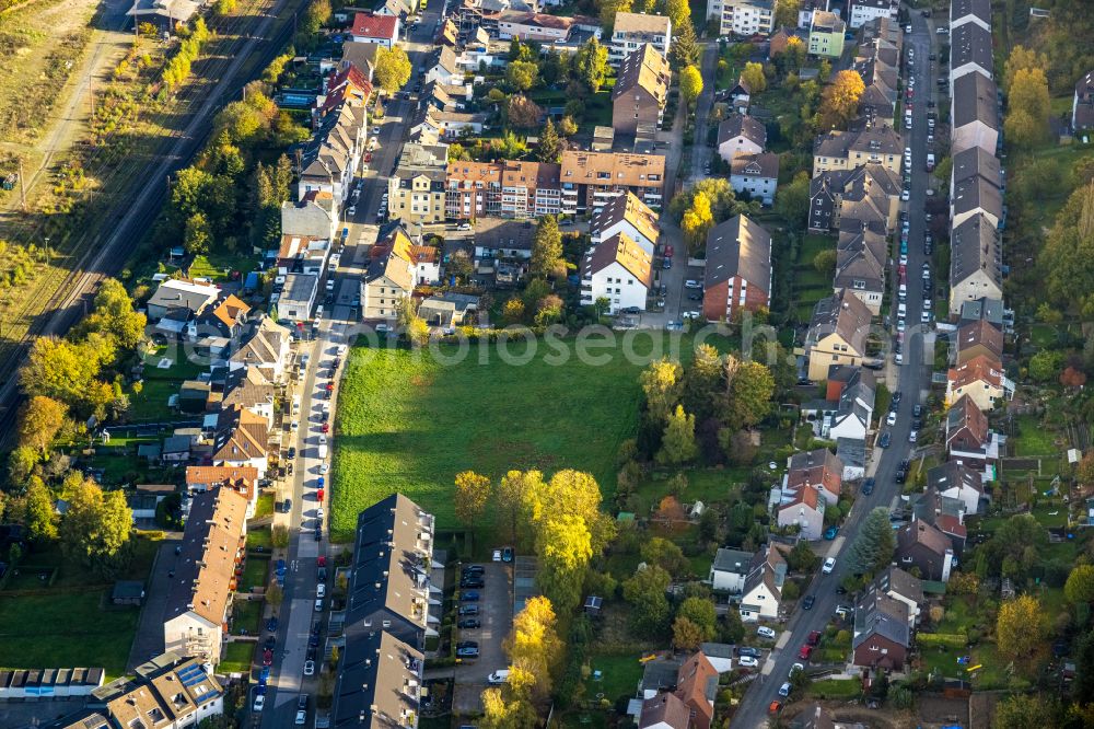 Hagen from above - Development area and building land fallow in the residential area on street Am Karweg - Waldstrasse in Hagen at Ruhrgebiet in the state North Rhine-Westphalia, Germany