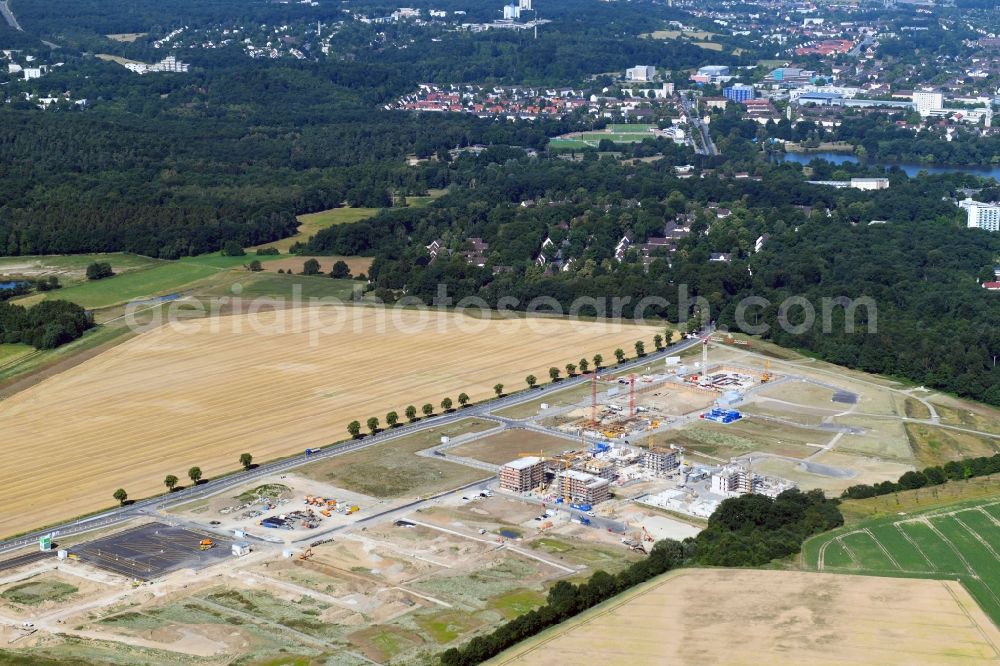 Aerial image Wolfsburg - Development area and building land fallow along the L322 in Wolfsburg in the state Lower Saxony, Germany