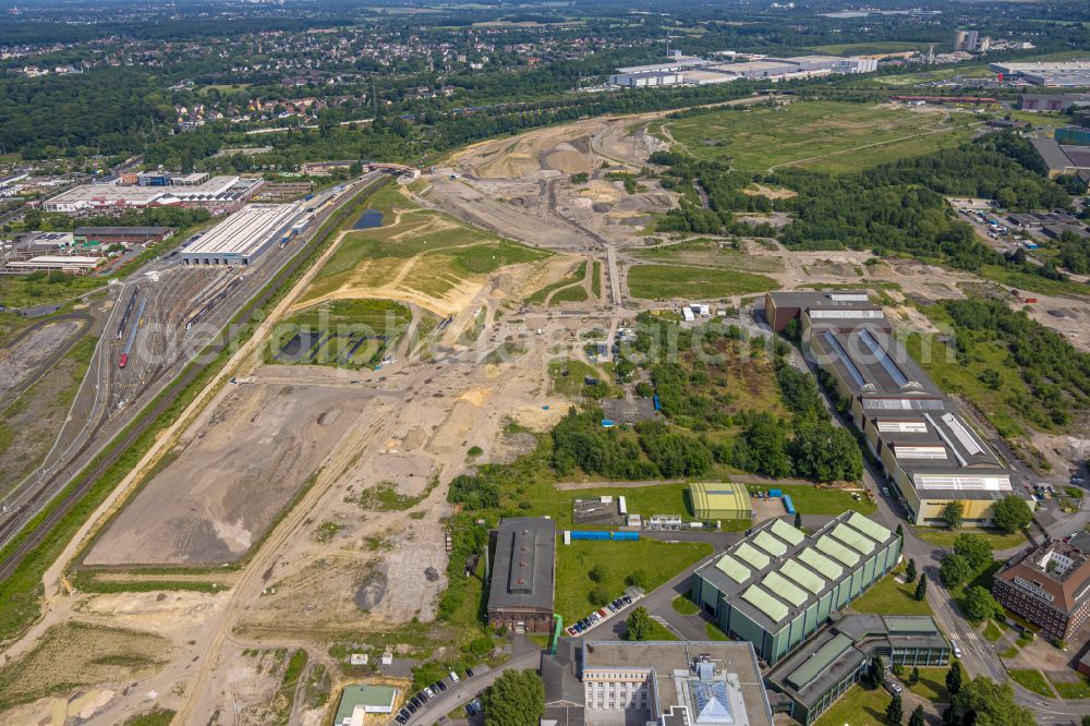 Aerial image Dortmund - Development area of the industrial wasteland of the Dortmund Logistik GmbH in Dortmund in the Ruhr area in the state of North Rhine-Westphalia, Germany