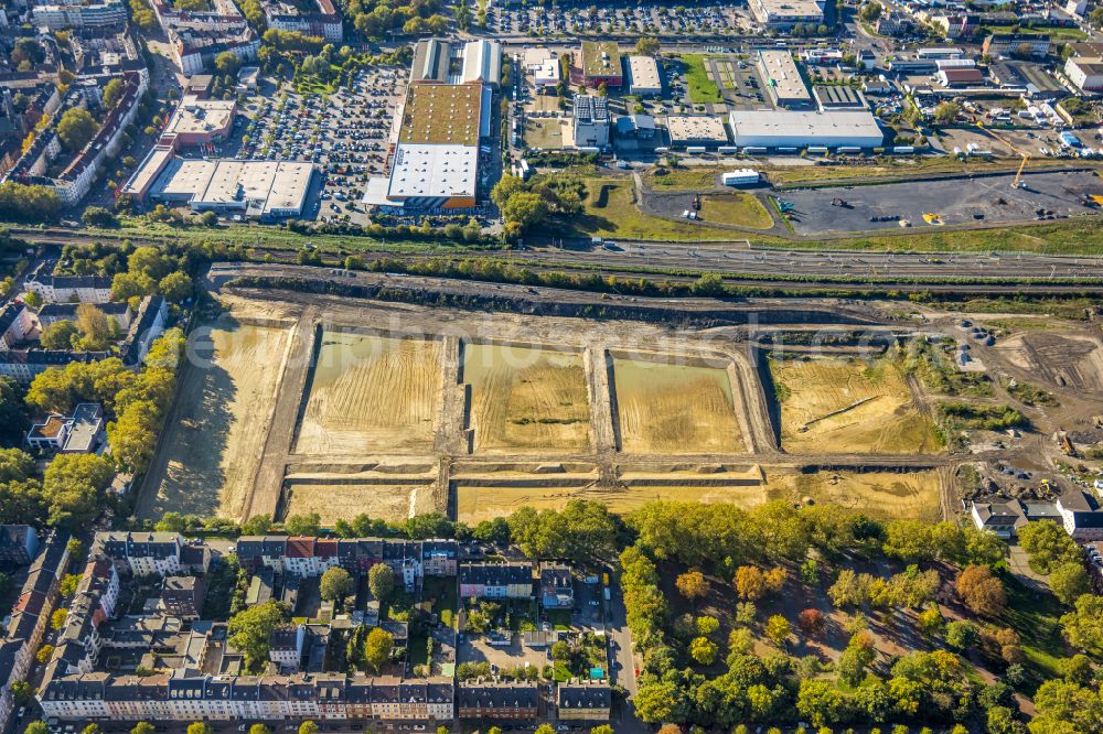 Dortmund from above - Development area of the industrial wasteland of the Dortmund Logistik GmbH in Dortmund in the Ruhr area in the state of North Rhine-Westphalia, Germany