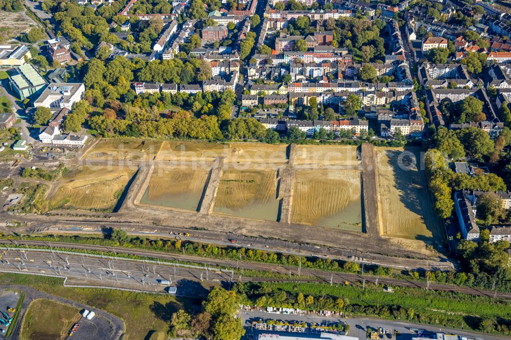 Aerial image Dortmund - Development area of the industrial wasteland of the Dortmund Logistik GmbH in Dortmund in the Ruhr area in the state of North Rhine-Westphalia, Germany