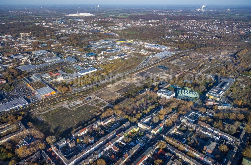 Dortmund from above - Development area of the industrial wasteland of Dortmund Logistik GmbH of the DSW21 group on the site of the former Westfalenhuette in Dortmund in the state of North Rhine-Westphalia