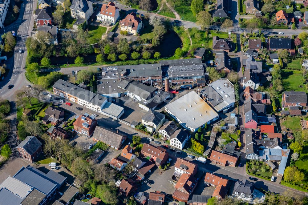 Stade from above - Development area of former industrial and commercial area Gummi Schmidt on street Freiburger Strasse in Stade in the state Lower Saxony, Germany