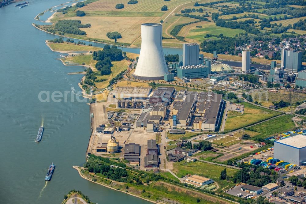 Aerial photograph Duisburg - Development area of former industrial and commercial area of of Duisburger Hafen AG Logport VI 6 on Rhine river in Duisburg in the state North Rhine-Westphalia, Germany