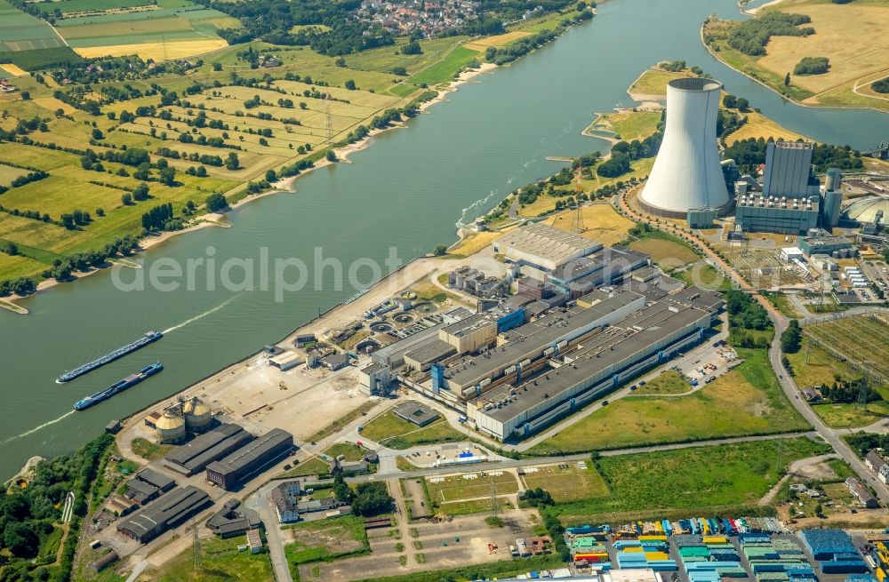 Aerial image Duisburg - Development area of former industrial and commercial area of of Duisburger Hafen AG Logport VI 6 on Rhine river in Duisburg in the state North Rhine-Westphalia, Germany