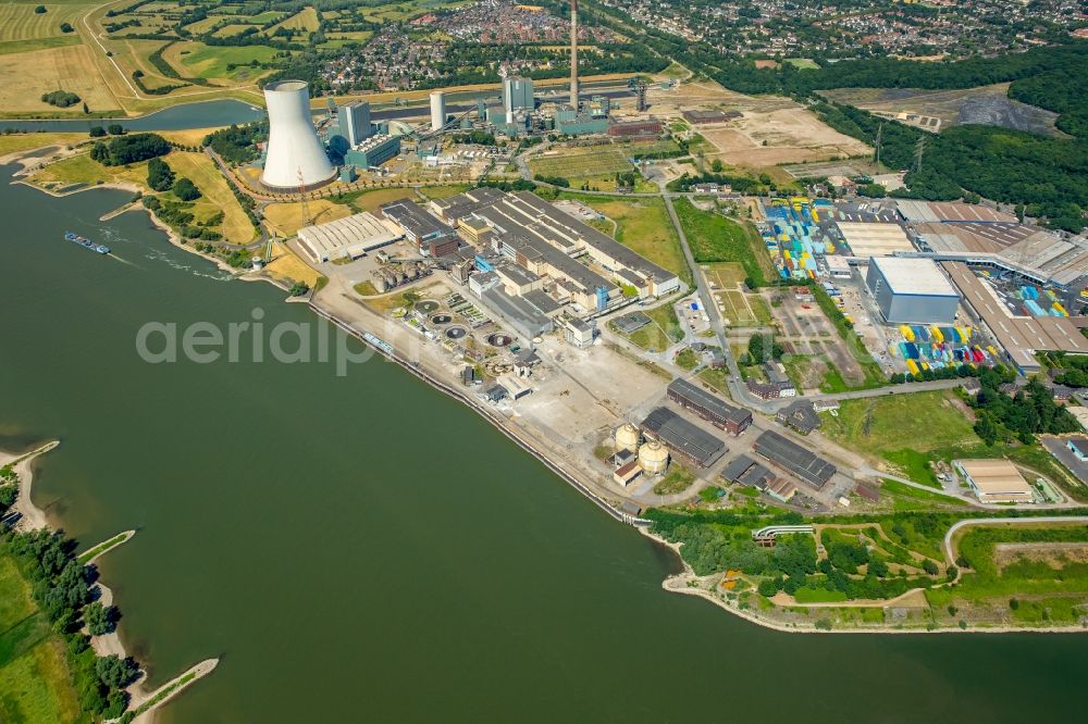 Aerial photograph Duisburg - Development area of former industrial and commercial area of of Duisburger Hafen AG Logport VI 6 on Rhine river in Duisburg in the state North Rhine-Westphalia, Germany