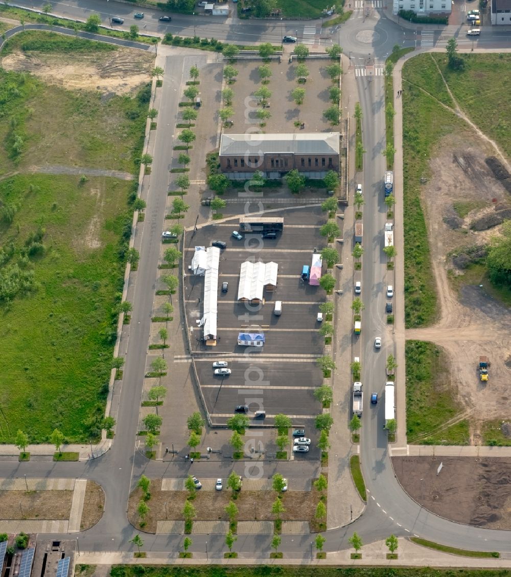 Gelsenkirchen from above - Development area of former industrial area Huettenwerk Schalker Verein on Europastrasse in Gelsenkirchen in the state North Rhine-Westphalia, Germany