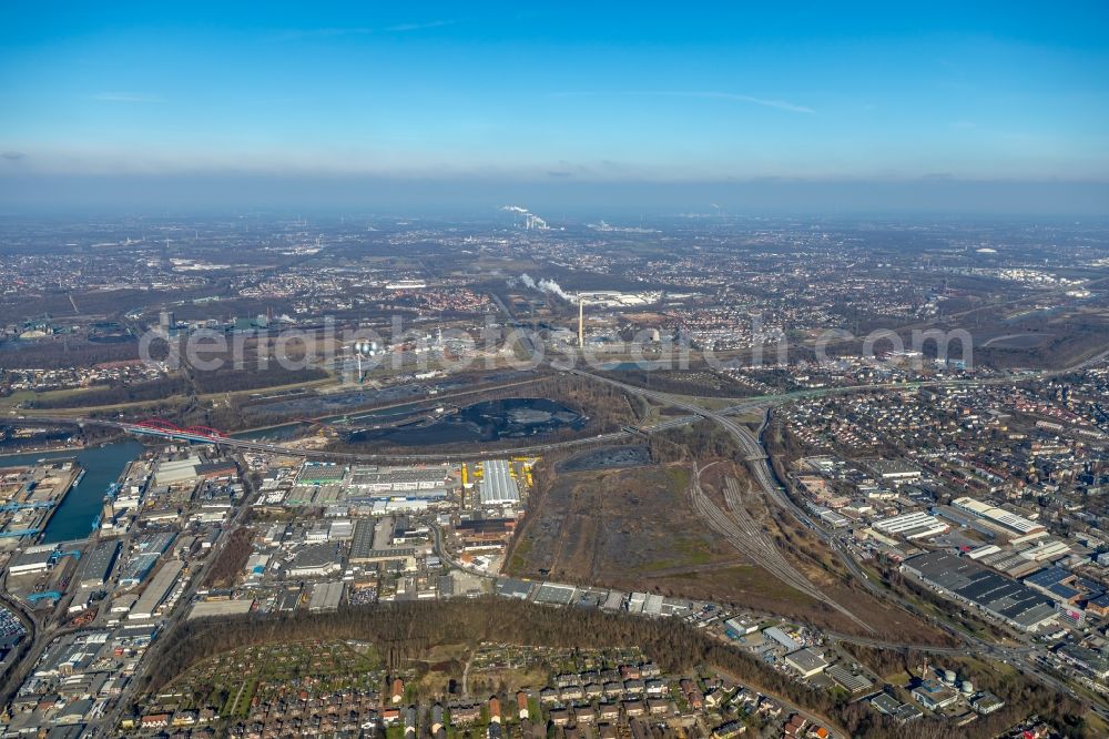 Aerial image Essen - Storage area for coal in Essen in the state North Rhine-Westphalia, Germany