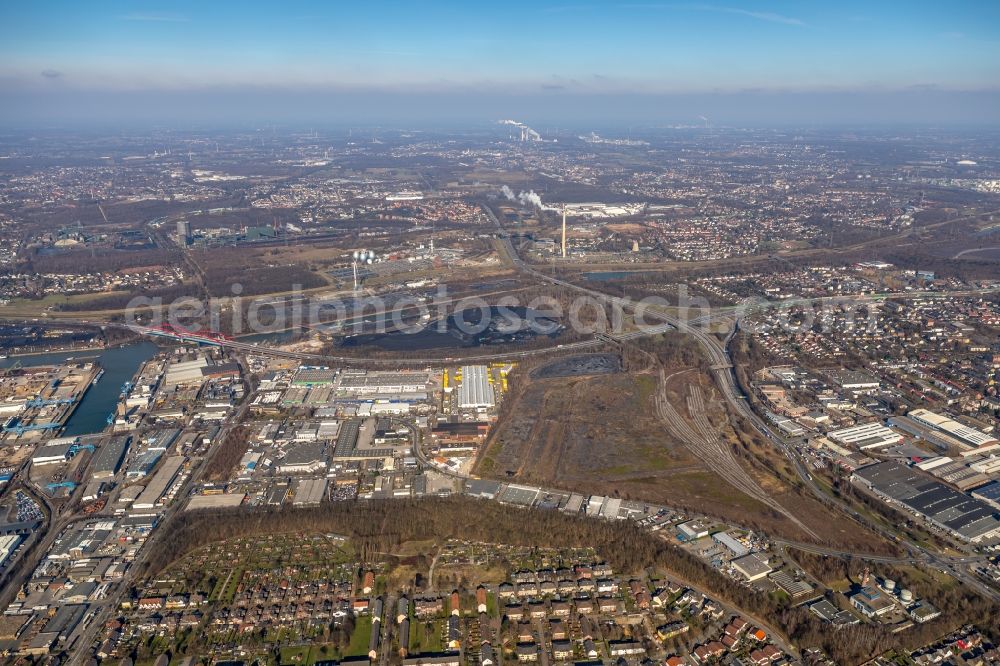 Aerial photograph Essen - Storage area for coal in Essen in the state North Rhine-Westphalia, Germany