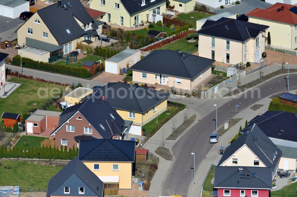 Aerial photograph Magdeburg - Single-family residential development area on pear garden in Magdeburg Ottersleben