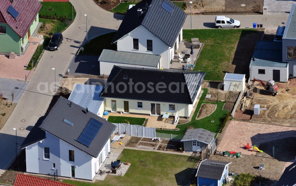 Aerial photograph Magdeburg - Single-family residential development area on pear garden in Magdeburg Ottersleben