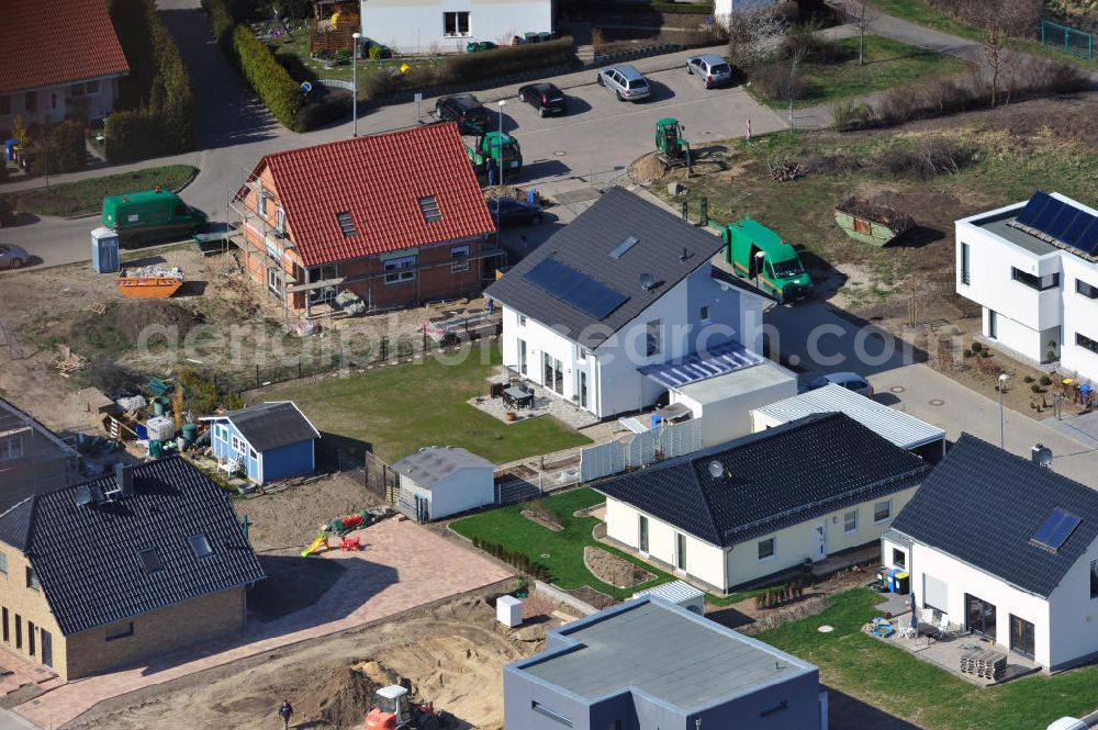 Aerial image Magdeburg - Single-family residential development area on pear garden in Magdeburg Ottersleben